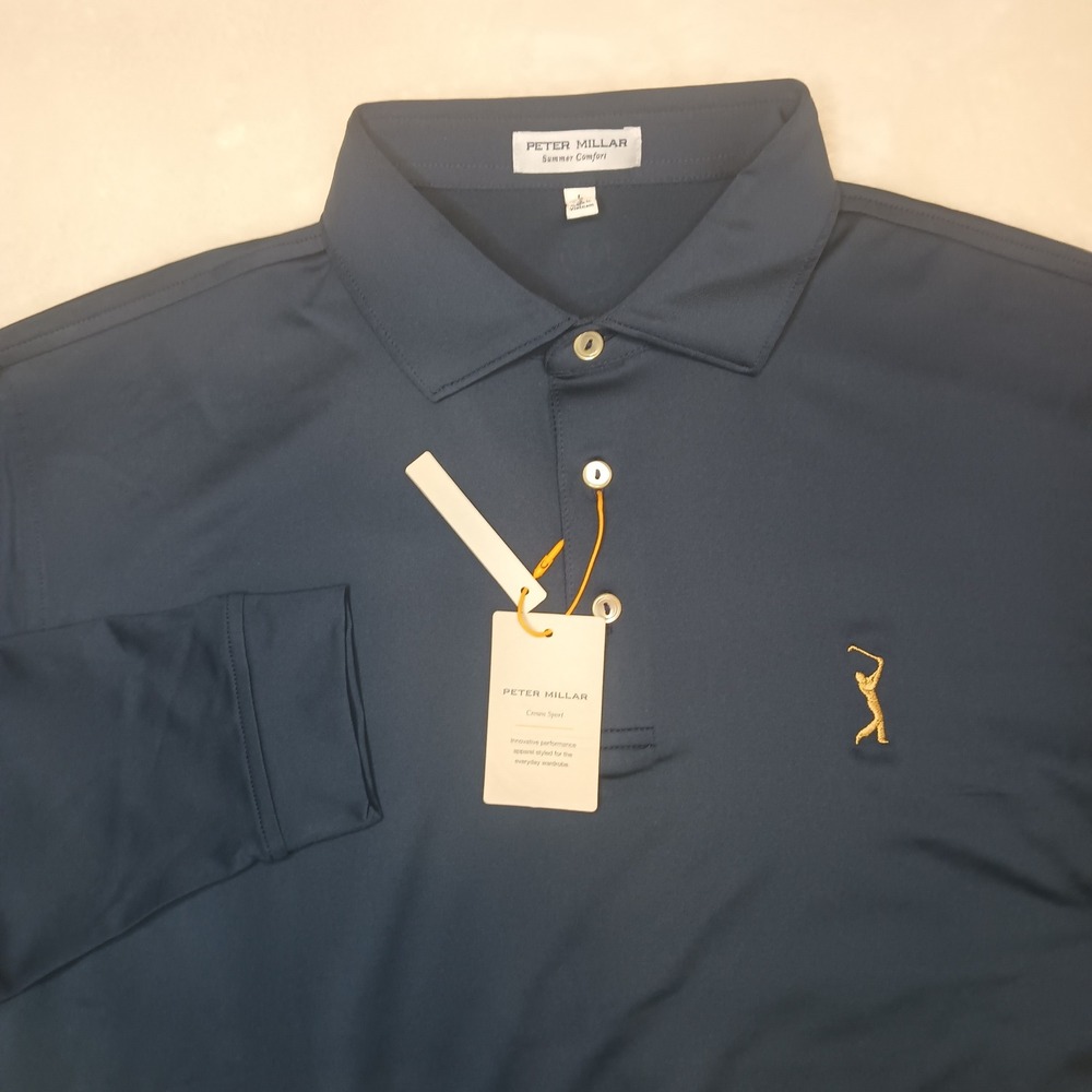 Peter Millar Crown Sport Navy L/S Large Quarter Zip. Players Championship. New